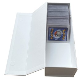 Vowcarol 800-Count Trading Card Storage Box, Toploader Storage Box, Hobby Box for Game Card within Toploader - White Magnetic Box 1 PACK