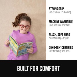 GORILLA GRIP Ultra Soft Washable Area Rug, 5x7, Stain and Slip Resistant Plush Thick Carpet for Bedroom Living Room, No Shed Floor Rugs, Pet Friendly, Dorm Essentials, Kids Nursery Home Decor, Ivory