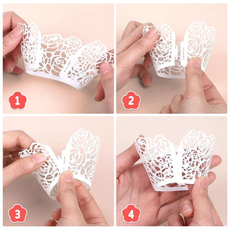 Bäcker & Lecker Cupcake Wrappers Cases 50 Pieces Lace Paper