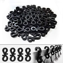 BYSMAH Gutter Hooks for Outdoor Lights, 50Pcs,Black Plastic Light S Gutter Clips for Hanging Outdoor Christmas String Icicle Fairy Lights