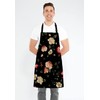 Wasach Watercolor floral pattern with of roses Apron,Adjustable Bib Apron