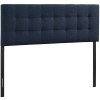 Rosebery Kids Modern Fabric Full Tufted Panel Headboard in Navy