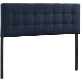 Rosebery Kids Modern Fabric Full Tufted Panel Headboard in Navy