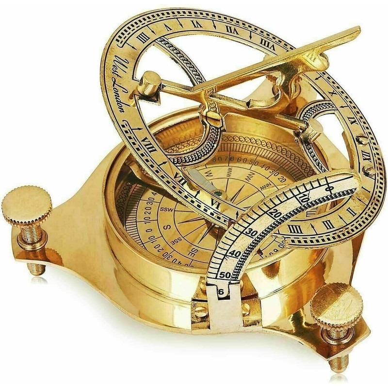 4" Sundial Compass - Solid Brass Sun Dial Royal Nautical