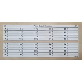 Littversions Horizontal 40 Circuits 2 Labels Vinyl Fuse Box Circuit Breaker Panel Directory Labels/Decals/Stickers for All Electrical Panel/Load Centers Waterproof