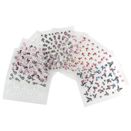 10 Sheets Nail Art Transfer Stickers 3D Design Manicure Tips Decal Decorations