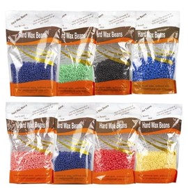 5pcs Cera Española Perlas Rosas Lavanda Áloe Depilación Sin Tiras, cera sin dolor, granos de cera dura unisex para la depilación de todo el cuerpo (50