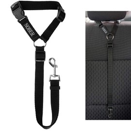 NOBER Pet Dog Cat Seat Belts, Car Headrest Restraint Adjustable Safety Leads Vehicle Seatbelt Harness 1 Pack
