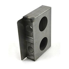 Gate Lockbox Double Hole Weldable Steel 6 7/8" x 4 1/2" x 1 1/2" Unpainted