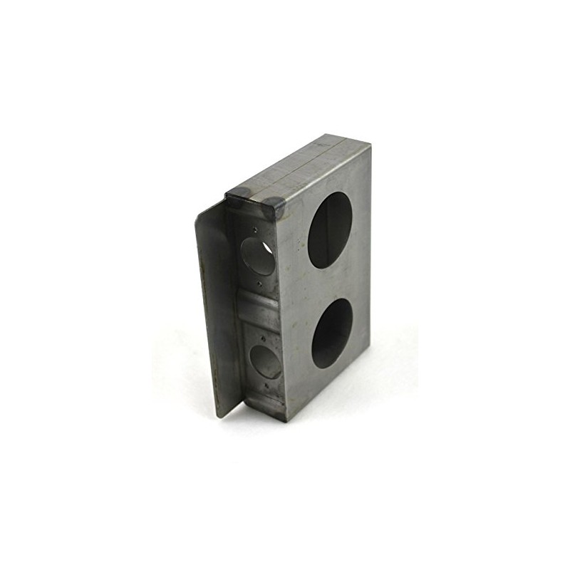 Gate Lockbox Double Hole Weldable Steel 6 7/8" x 4