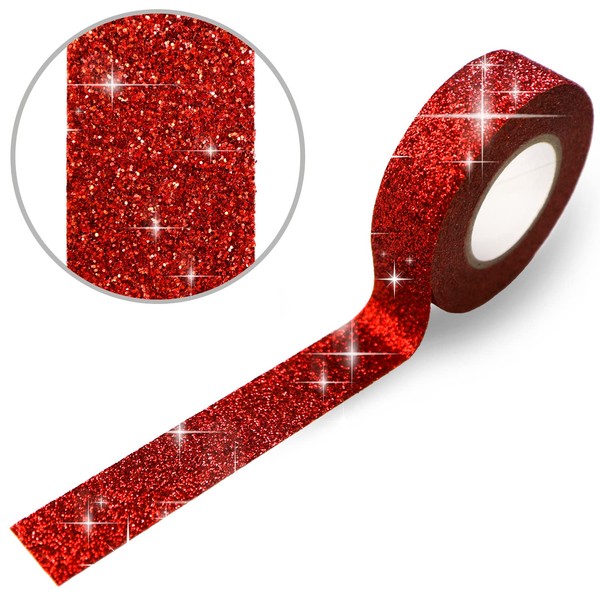 GT-004 Glitter Tape, Red, Glitter, Glitter, Decorative Seal, Wrapping, Masking