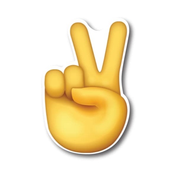 Magnet Me Up Peace Hand Emoticon Magnet Decal, 5 Inch,