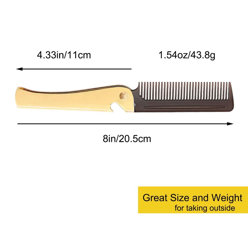 Stainless Steel Folding Comb, Pocket Comb for Men and Women,
