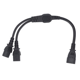 IEC 320 C14 Male to Dual IEC320 C13 Female Y Type Splitter Power Cord 2 Ways Extension Power Cord for Office Household