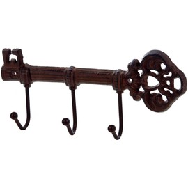 Garden Mile® Rustic Wall Mounted Key Holder for Wall | Vintage Key Rack with 3 Hooks | Wall Hooks for Hanging | Towel Coat Rail Key Holder for The Home Hallway