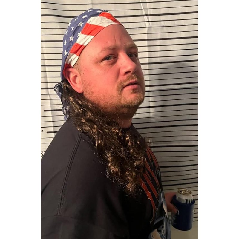 Cariniss Mullet Wig for Men,Mullet Costume Wig Skull Cap, One