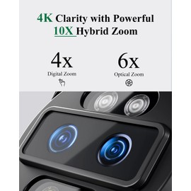 Ctronics [10X Hybrid Zoom] Dual-Lens 4K 8MP Security Camera Outdoor, Auto Tracking & Zoom, 2.4/5GHz WiFi, AI Human/Vehicle/Animal Detection, 256GB TF/Cloud/FTP/NAS Storage, Color Night Vision