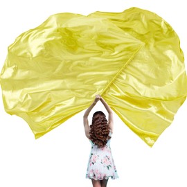 2 Set 55" Praise Dance Worship Flags with Scalable Rod Semicircle Worship Angel Wing Flag for Dance Church