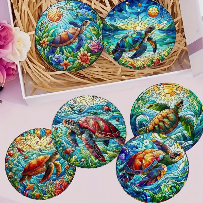 Monattrod Wood Coasters Set of 8 - Handcrafted Drink Coaster