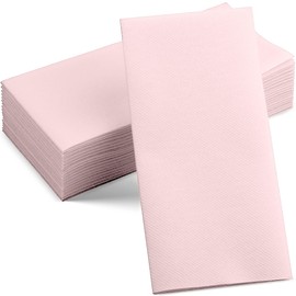 Servilletas desechables con tacto de lino rosa, servilletas de papel de 12 x 17 pulgadas, para bodas, baño, fiestas o eventos, paquete de 50