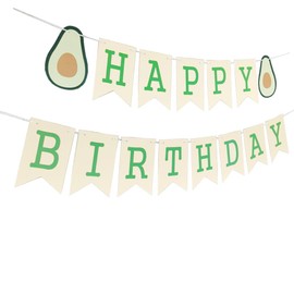KUNGOON Avocado Themed Birthday Party Banner,Multi Layer Paper Decor for Fiesta Fruit Avocado Theme Birthday Party,Funny Baby Shower Hanging Banner Decorations,Avocado Boys Girls Baby Shower Party