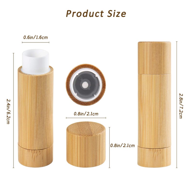 Pack of 12 Empty Lipstick Sleeves with Bamboo Bowl, MERYSAN