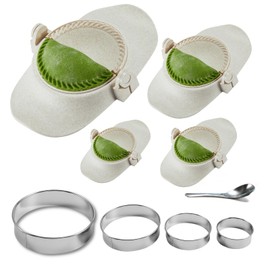 MUMSUNG Empanada Maker Press, 4Size (6"+4"+3"+2.6") Professional Dumpling Maker Mold kit, Fast to Make Empanadas Jamaican Beef Patties Pierogi pastelitos, (Classic White)