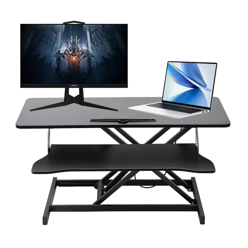 IGANG 37" Black Home Office Desk Riser Adjustable Standing Desk