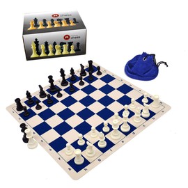 Wholesale Chess Silicone Chess Set (Silicone Board, Silicone Chess Pieces, Drawstring Bag) (Blue)