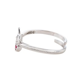 White Clover SAKU-R100RD Chromi Ring, Free Ring, Compatible with Sizes 7 - 19, Sanrio Characters, 925 Silver, Cubic Zirconia, Milgrained, Silver, Anniversary, Birthday, Present, Sterling Silver Cubic