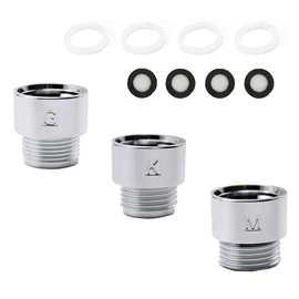 Shower Head Set of 3 Shower Hose Attachment Adapter Set Easy to Install Leak Proof Adapter for MYM KVK INAX Tokyo Gas Adapter Silver