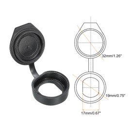 PATIKIL 19mm Door Lock Dust Cover, 6 Pack PE Plastic Waterproof Keys Panel Cam Lock Dust Cover Caps for 19mm Cam Lock, Black