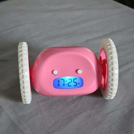 Runaway Alarm Clock - color: Pink, size: 14 x 9 x 9cm