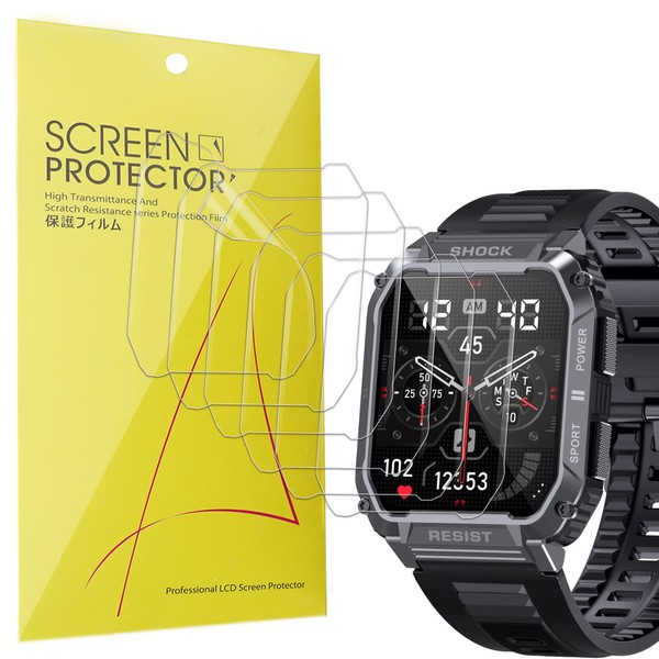 Compatible for PUREROYI T3 Military Smart Watches Screen Protector, [6