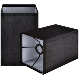 UNO Fitter Type Modern Square Lamp Shade Set of 2 Small Black,L6.3"x W6.3"x H9.84" Fabric Easy-Installation for Living Room/Bedroom | Fit Pendant Lamp |Wall Lamp & Table Lamps Classic Style