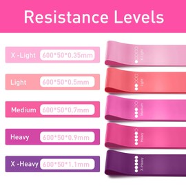Criyar 1 Pack | 5 Pack Resistance Bands for Working Out, Workout Equipment, Exercise Bands for Home Gym & Stretching, Pilates Equipment, Fitness Equipment(Pink, Light)