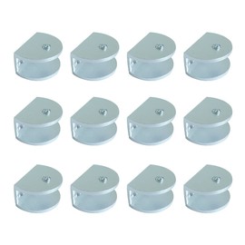 WYAN 12 Pcs Adjustable Glass Shelf Brackets with Screws,Wall Mounted,Aluminum Alloy,Adaptive 10-12MM Thickness Glass(Semicircular)