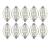 10PCS Stainless Steel Spring Fishing Feeder Bait Cage Holder Tackle