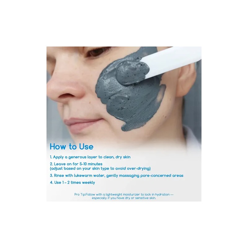 Clay Mask For Face 200ml Pore Minimizing Mud Mask With