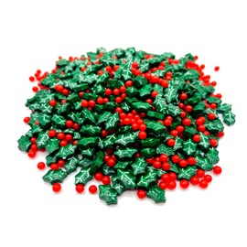 Christmas Sprinkles - Holiday Sprinkles For Baking And Decorating - A Variety Of Bulk Sprinkles Sure To Fit Every Baking Need For The Holidays - 4 Ounce Variety (Dextrose Holly Berry Blend)
