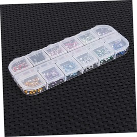 Healeved 3pcs Nail Art Rhinestones Colors Flat Back Gems for Nail Designs for DIY Decorations with Clear Container