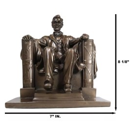Ebros Bronzed Seated Abraham Lincoln Figurine 8" H Lincoln Memorial