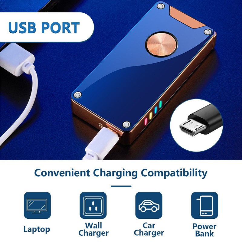 RSBYE Electric Lighter,Dual Arc Plasma Lighter with LED Battery Indicator,