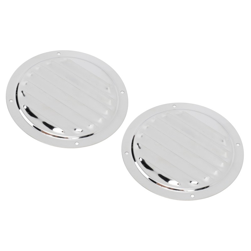 2PCS Round Louvered Air Vent Stainless Steel Marine Grade Rainproof