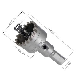 sourcing map 30mm Carbide Hole Cutter, Hole Saws for Stainless Steel Sheet Metal, High Density Carbide Tooth