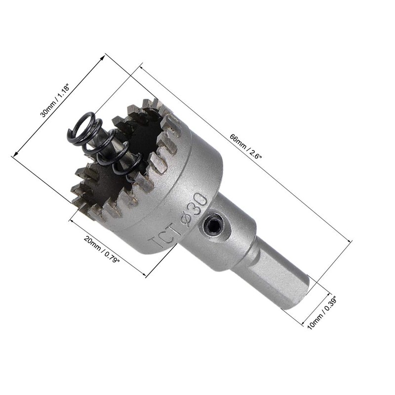 sourcing map 30mm Carbide Hole Cutter, Hole Saws for Stainless