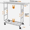 Heavy Duty Clothes Rack Load 620 Lbs, Double Rod Rolling