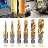 6 Pack Metric Thread M3-M10 Titanium Coated Combination Drill Tap