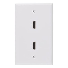 Halokny HDMI Wall Plate 2 Port, HDMI Keystone Female to Female Coupler Jack Face Plate Socket Insert Jack Outlet Panel Mount for Projector & Home Theater -White (2 Port HDMI)