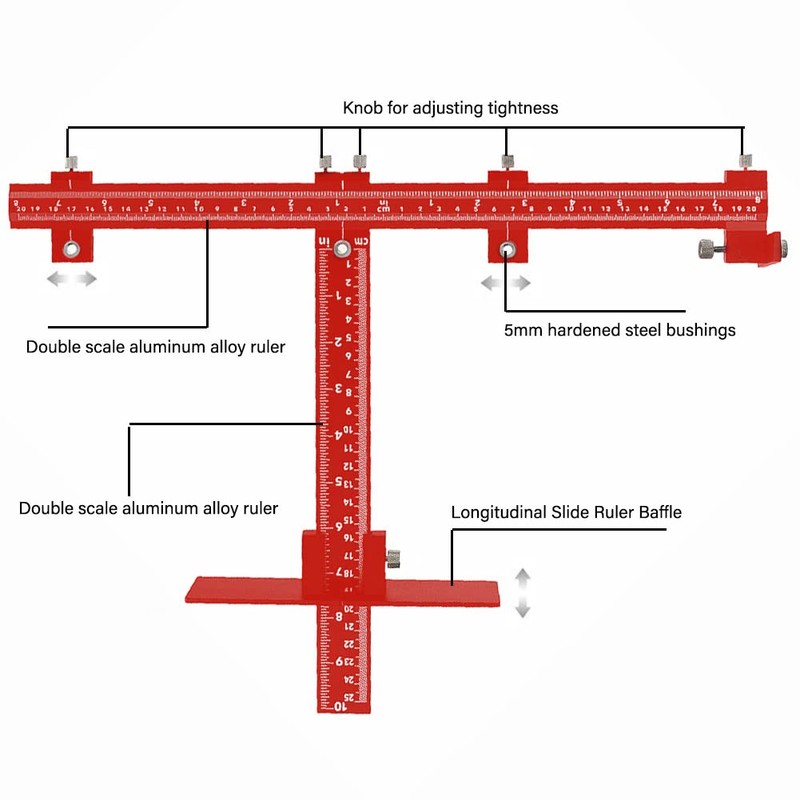 Joywayus Aluminum Alloy Cabinet Hardware Jig Drill Punch Locator Guide